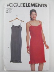 9969 VOGUE ELEMENTS STRAPPY SLIP DRESS LENGTHS, FLOUNCE PATTERN 6-18